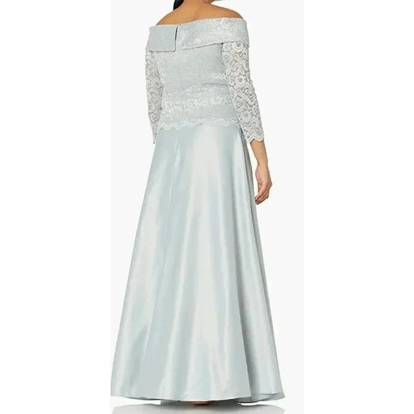 Cachet Women's Off The Shoulder Mother of The Bride Gown, Celadon, 12 - Picture 2 of 2